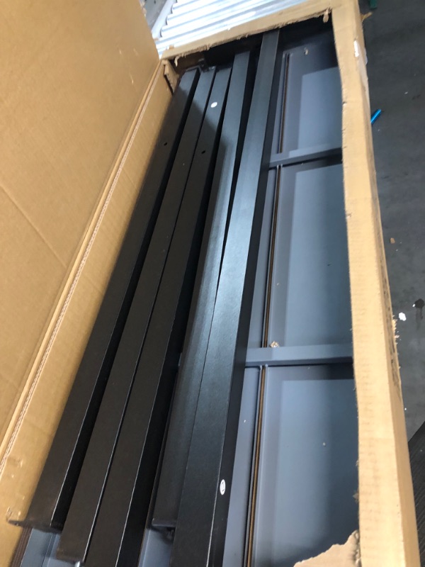 Photo 1 of Anmutig Outdoor Counter Height Bar Table, 45.5” Pub Height Dining Bar Table with Wood-Like Metal Tabletop for Hot Tub,