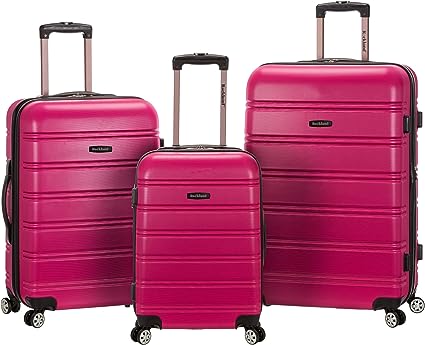 Photo 1 of USED - Rockland Melbourne Hardside Expandable Spinner Wheel Luggage, HOT PINK , 3-Piece 