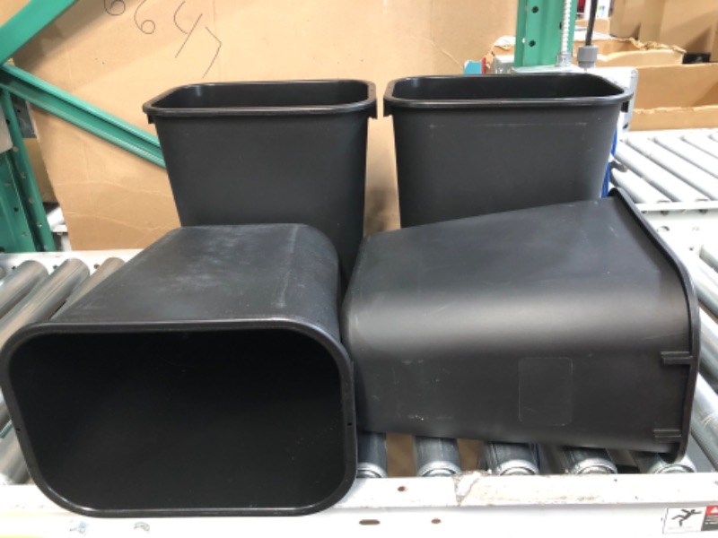 Photo 2 of 14QT Black Trash Can - 4pk