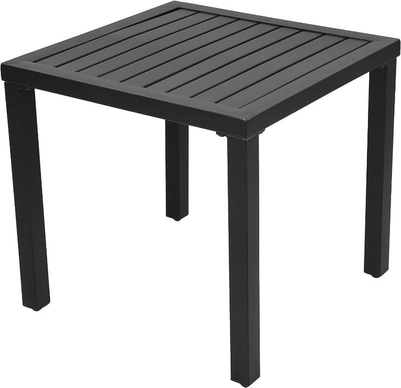 Photo 2 of **SEE NOTES**
EMERIT Outdoor Metal Square Patio Bistro Side End Table,Black

