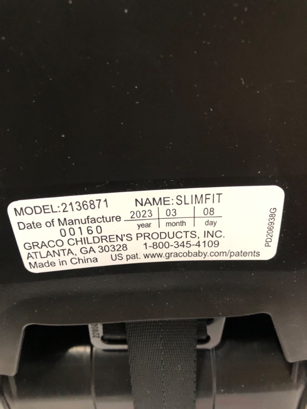 Photo 3 of Graco SlimFit3 LX 3 in 1 Car Seat | Space Saving Car Seat Fits 3 Across in Your Back Seat, Katrina SlimFit w/ 3-Across Fit Katrina