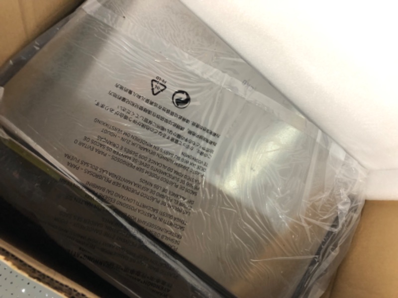 Photo 1 of ***DIRTY - DAMAGED - NONFUNCTIONAL - FOR PARTS - SEE NOTES***
 EKO EcoCasa II 36L+24L Dual Compartment Kitchen Recycle Trash Can, Stainless Steel Finish