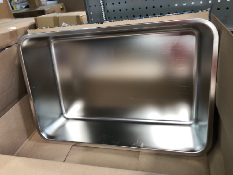 Photo 2 of Kichwit Extra Large Stainless Steel Open Cat Litter Box with High Sides