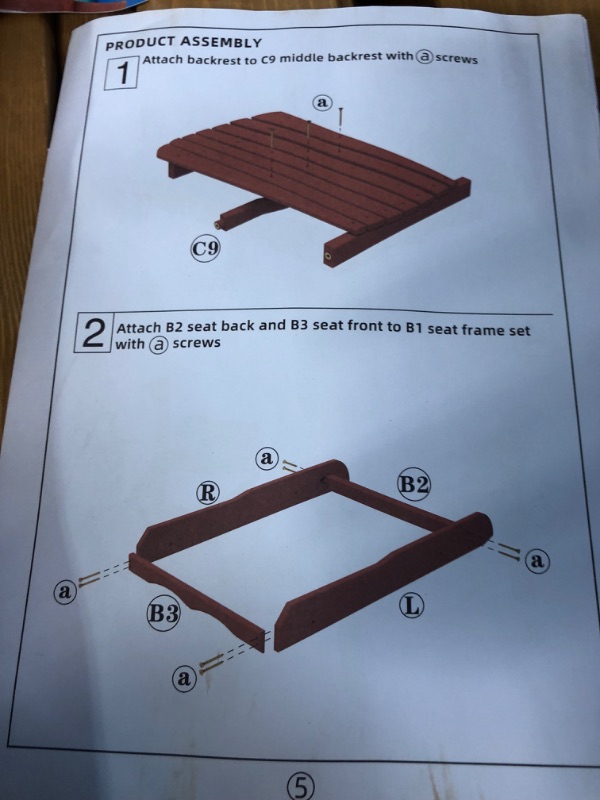 Photo 6 of * item used and damaged * see images *
SoliWood Wooden Folding Adirondack Chair, Half Pre-Assembled, Outdoor Patio Lounge Chair 31"D x 28"W x 36"H