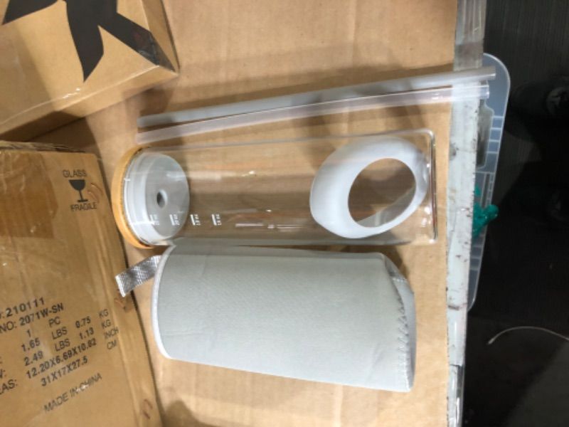 Photo 1 of *STOCK PHOTO FOR REFERENCE*
tronco Iced Coffee Cup Glass Tumbler with Straw and Bamboo Lid 20oz?grey?