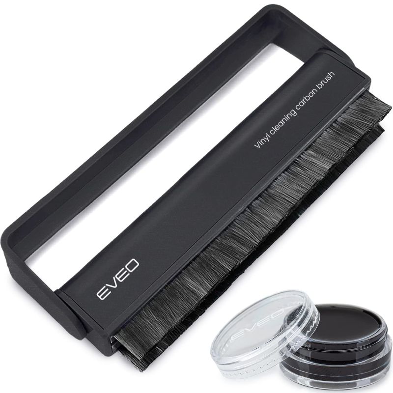 Photo 1 of EVEO Premium Vinyl Record Brush Anti Static -Carbon Fiber Bristles Cleaning Brush 2pk