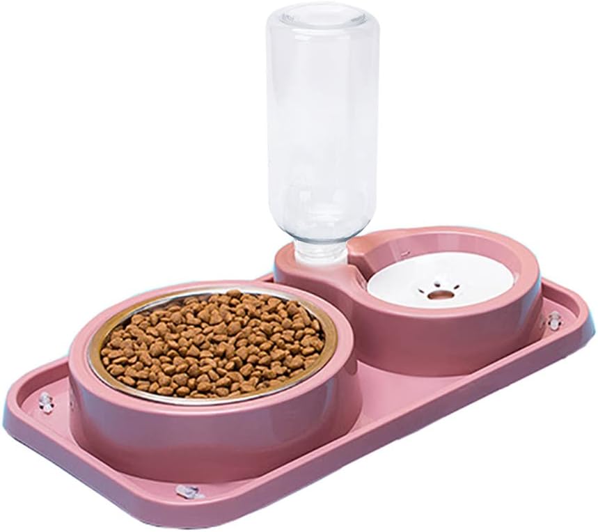 Photo 1 of *STOCK PHOTO FOR REFERENCE*
Dog Bowls, Cat Bowls for Food with Gravity Water Bottle, Dog Water Bowl Dispenser No-Spill, Automatic Cat Feeders Detachable for Dogs Cats Pets (Pink)