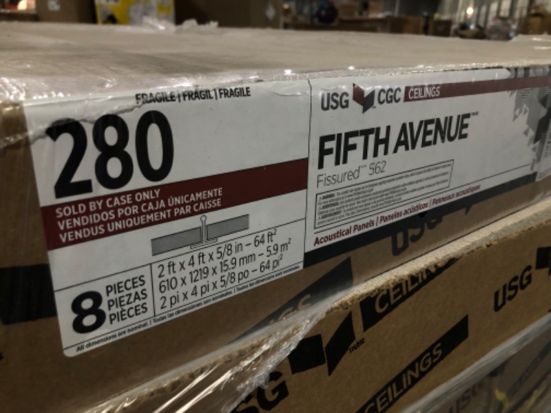 Photo 3 of 2 ft. x 4 ft. Fifth Avenue White Square Edge Lay-In Ceiling Tile, pallet of 160 (1280 sq. ft.) SOLD AS IS
