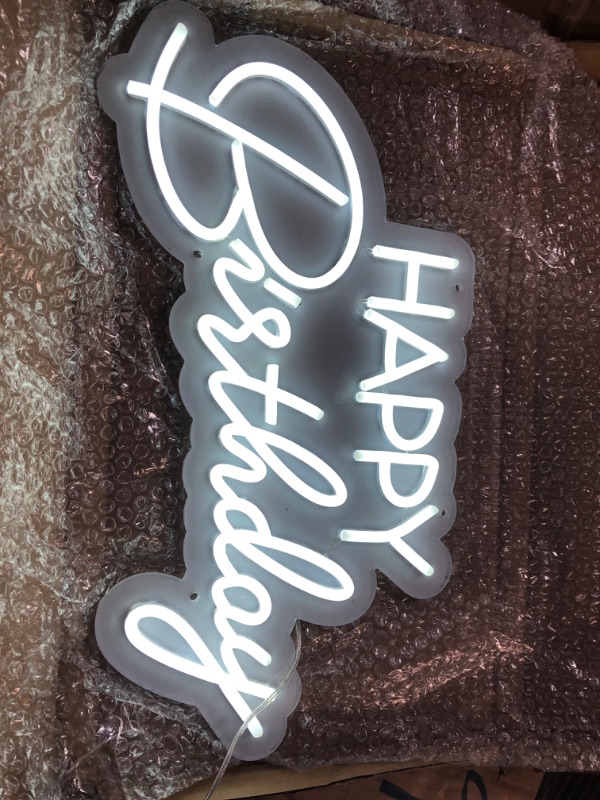 Photo 2 of Happy Birthday Neon Sign Light Wall Art Gifts