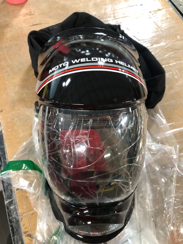 Photo 2 of **FOR PARTS OR REPAIR**
90 MOTO WELDING HELMET BLACK