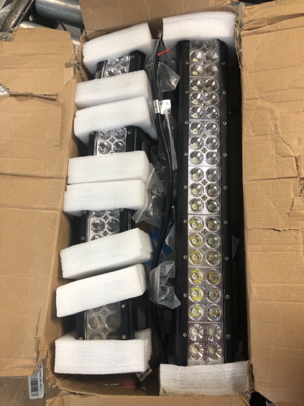 Photo 2 of **FOR PARTS OR REPAIR**
Nilight 20inch 126W Spot Flood Combo LED Light Bar 4pcs 4inch 18W Spot