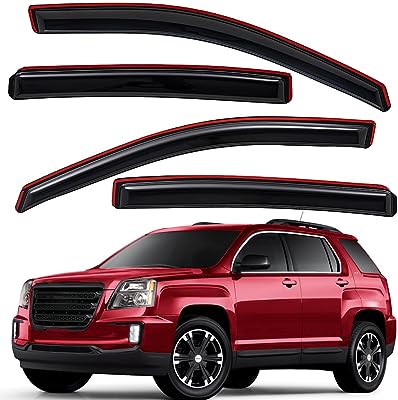 Photo 1 of Lightronic WV94167 Tape-on Side Window Visor Deflector Rain Guard, Dark Smoke Shatterproof, 4 PCS Set for 2010-2017 GMC Terrain