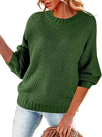 Photo 1 of Aoysky Womens Chunky Knitted Pullover Sweater Oversized Crewneck Baggy Slouchy Jumper Tops MEDIUM
