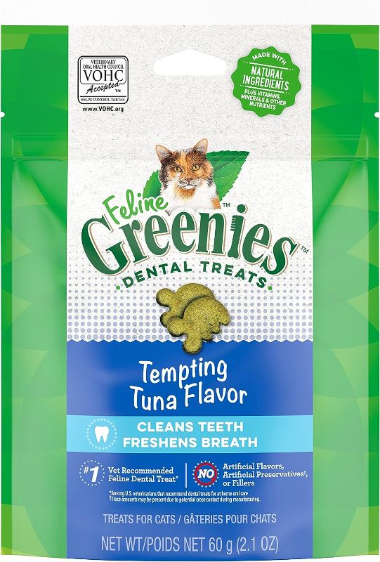 Photo 1 of 10 PACK*
Greenies FELINE GREENIES Adult Natural Dental Care Cat Treats 2.1 oz. Pouch
