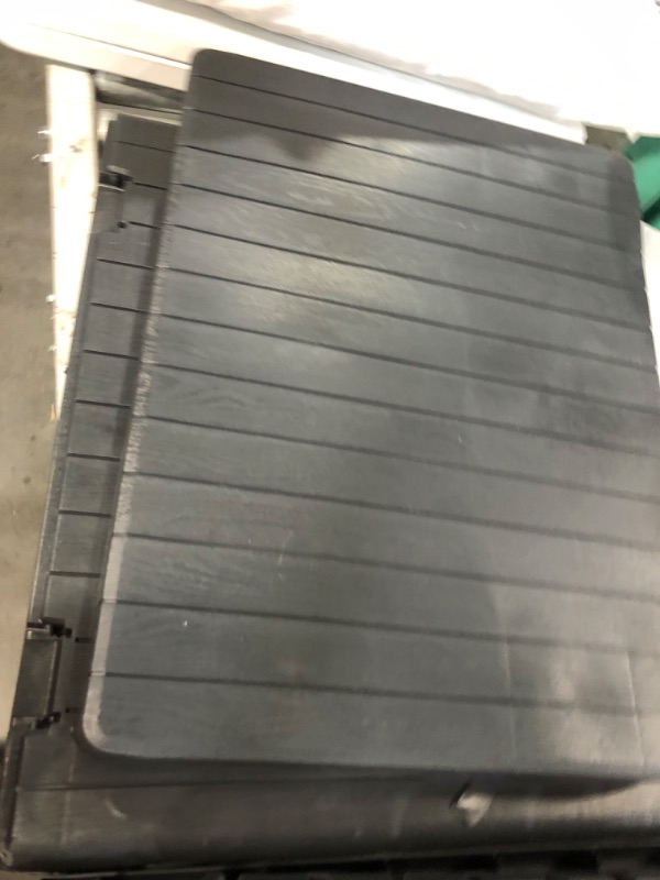 Photo 1 of **DAMAGED** Keter City 30 Gallon Resin Deck Box for Patio Furniture