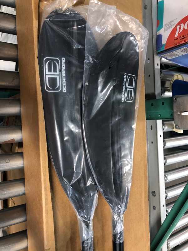 Photo 2 of * used item * 47" *
 OCEANBROAD Kayak Paddle Alloy Shaft Kayaking Oar with Paddle Leash 1 Paddle Black 