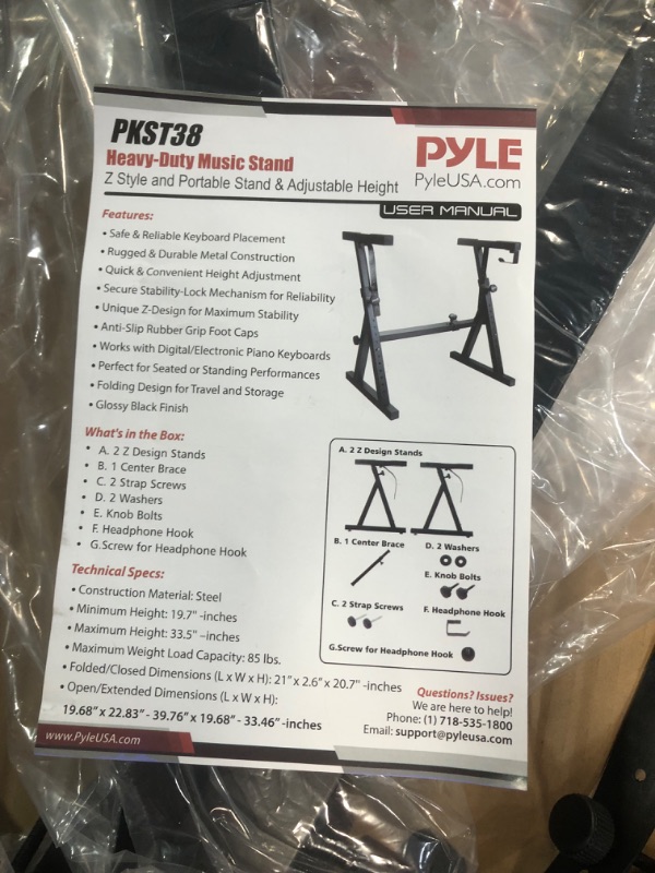 Photo 4 of Pyle Heavy Duty Folding Keyboard Stand - Sturdy Reinforced Z Design