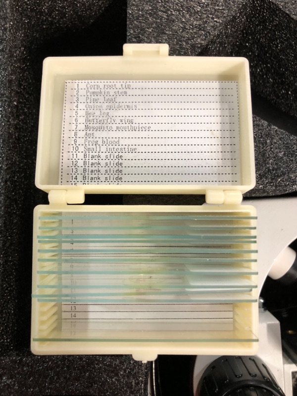 Photo 7 of Old Ted 40x - 1000x Microscope for Adults & Students. Complete with Microscope Slides, Instruction Guide, Phone Adaptor and Dual Power Supply Blue