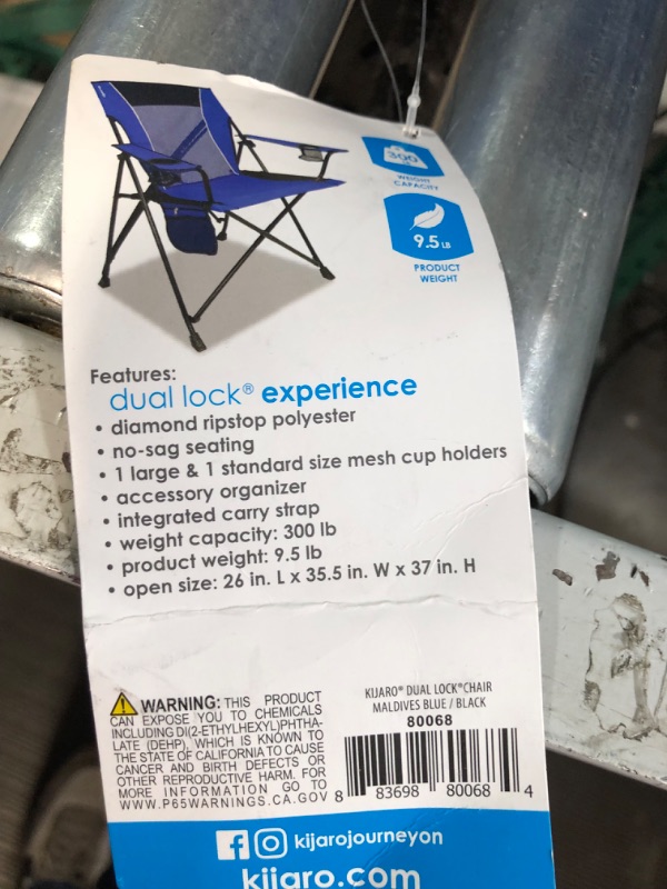 Photo 3 of *MINOR STITCHING DAMAGE*
Kijaro Dual Lock Portable Camping Chairs 