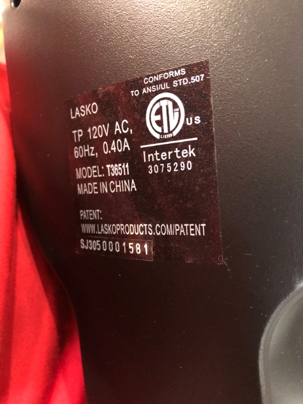 Photo 1 of Lasko Oscillating Tower Fan, Remote Control, Timer, Dark Mode