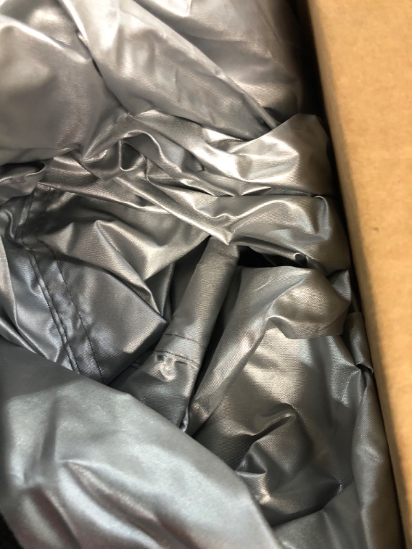 Photo 1 of Amazon Basics Silver Weatherproof Car Cover - 150D Oxford, Sedans up to 170"