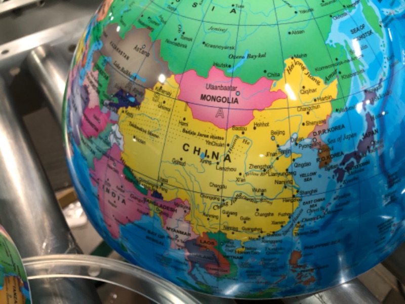 Photo 3 of Exerz 12" World Globe - Political Map Educational Globe - DIY Self Assembled School Globe 12" Globe