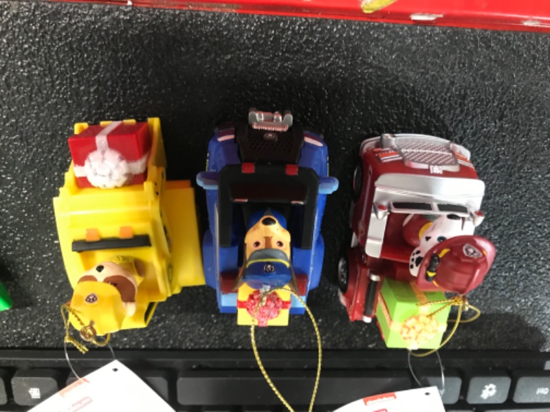 Photo 2 of Kurt Adler 3 Assorted Paw Patrol Characters on Trucks Multiples Christmas Ornaments