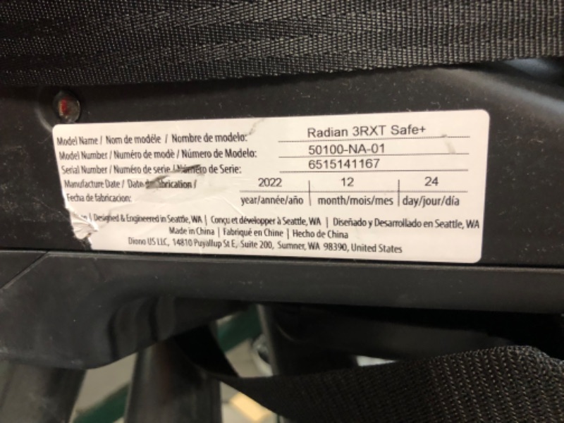 Photo 3 of Diono Radian 3RXT SafePlus, 4-in-1 Convertible Car Seat, Rear and Forward Facing Black Jet 