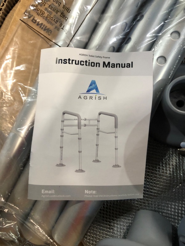Photo 1 of AGRISH Folding Toilet Safety Rails (Silver Grey)
