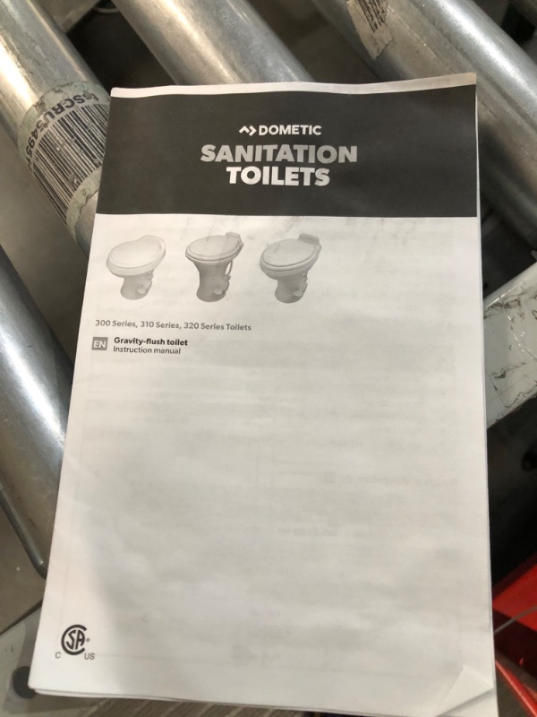 Photo 1 of Dometic 302310033 310 Series Standard Height Toilet 19.75" Height, Slow Close Wood Seat, Bone Standard Height Toilet