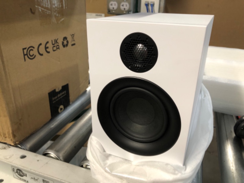 Photo 5 of **USED**  ABRAMTEK X30 Powered Bluetooth Bookshelf Speakers, 2.0 Stereo, Subwoofer Out (White, Pair)