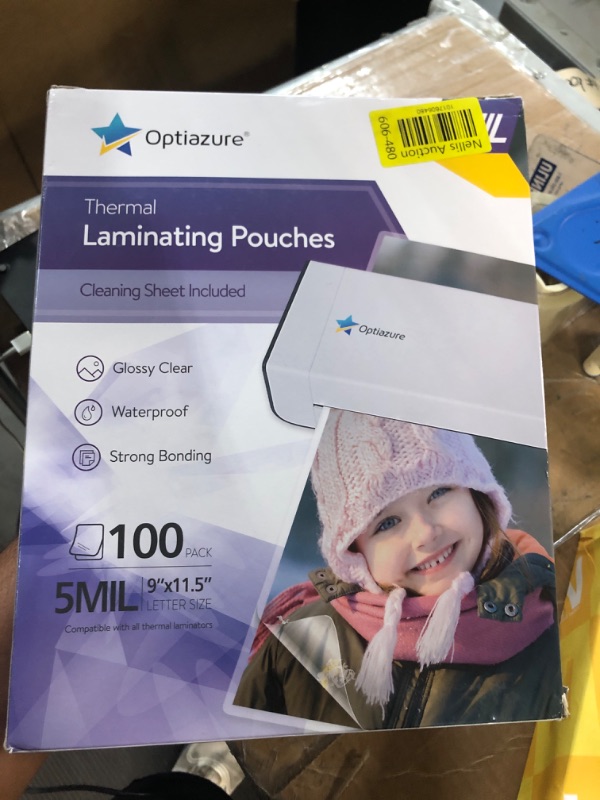 Photo 2 of Optiazure Thermal Laminating Pouches 9"x11.5" Inches, 5mil 100Pack, Clear, Letter Size 5mil 100PK