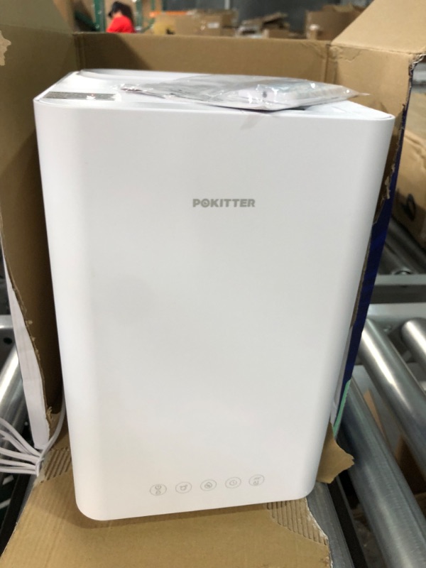Photo 4 of **** LIKE NEW UNABLE TO TEST FUNCTION ****Pokitter Humidifiers for Large Room Home, 5L Warm and Cool Mist Top Fill Essential Oil Diffuser for Baby and Plants, Rapid Humidification, Quiet Sleep Mode - White Middle