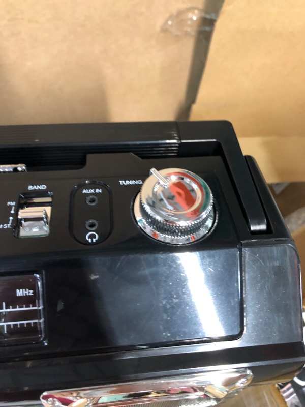 Photo 2 of Studebaker SB2145B 80's Retro Street Bluetooth Boombox with FM Radio, CD Player, LED EQ, 10 Watts RMS Power and AC/DC Black