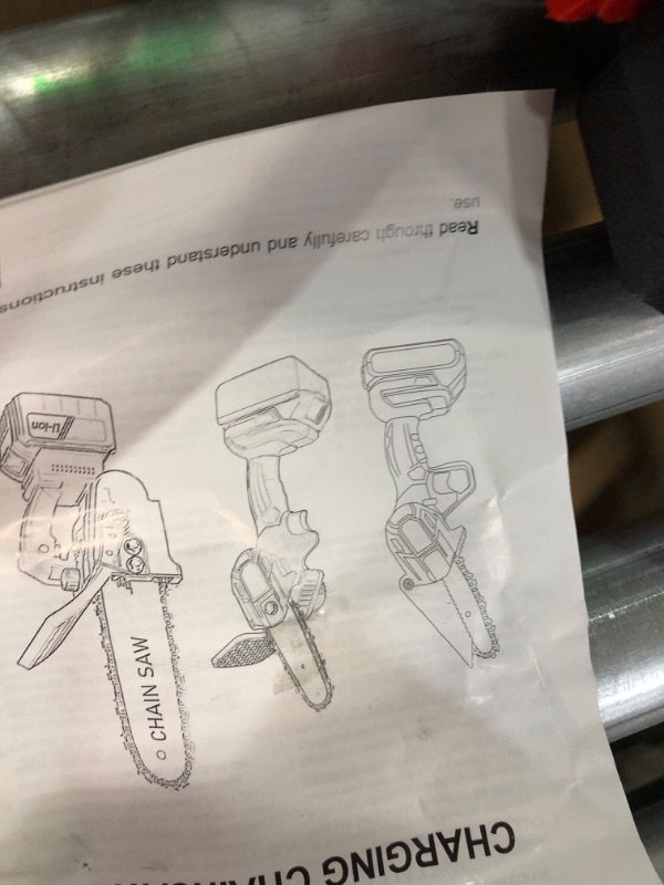 Photo 2 of ** UNABLE TO TEST ** Mini Chainsaw 6 Inch, O-CONN Cordless Mini Chainsaw 24V Battery Powered 