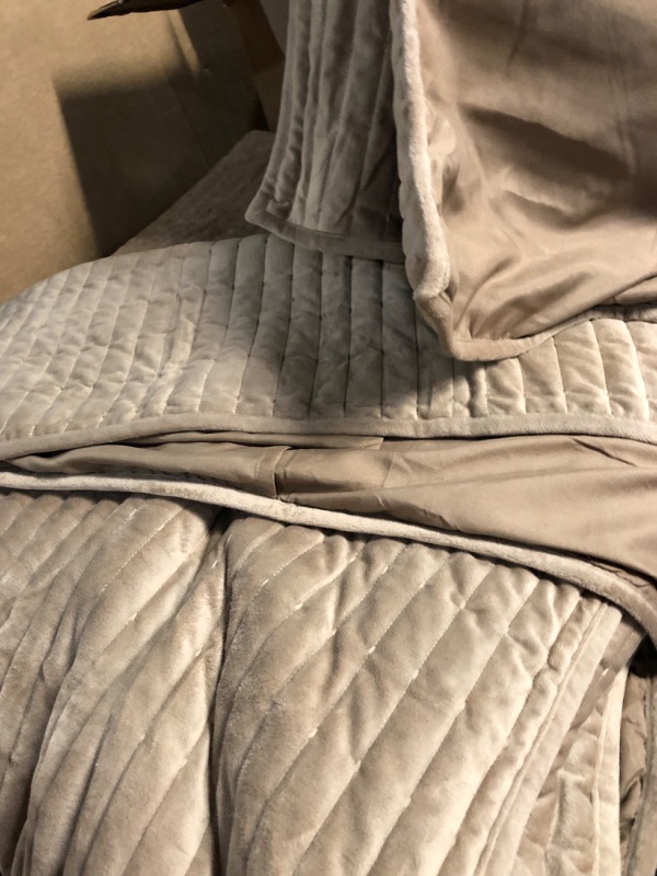 Photo 2 of *****LIKE NEW ***** STOCK PHOTO FOR REF ONLY *****ROARINGWILD Beige Cream Tan Queen Size Quilt Bedding Sets with Pillow Shams, Full Lightweight Soft Bedspread Coverlet, Quilted Blanket Thin Comforter Bed Cover for All Season, 3 Pieces, 90x90 inches Beige 