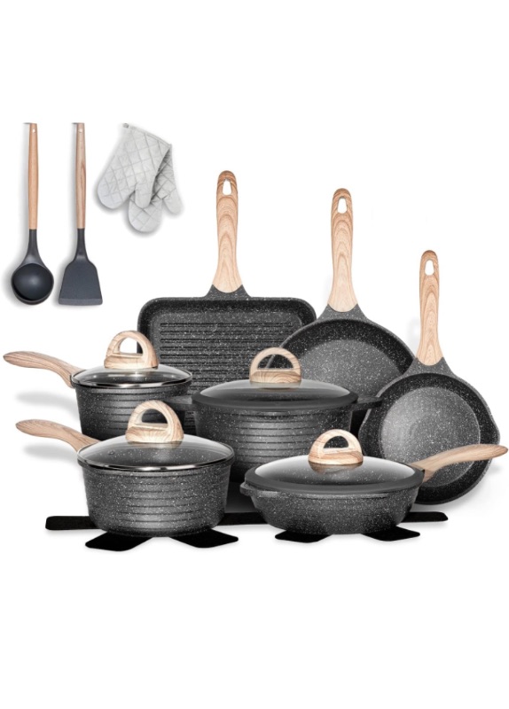 Photo 1 of **SEE NOTES**
JEETEE Pots and Pans Set Nonstick 20PCS, Granite Coating Cookware Sets 