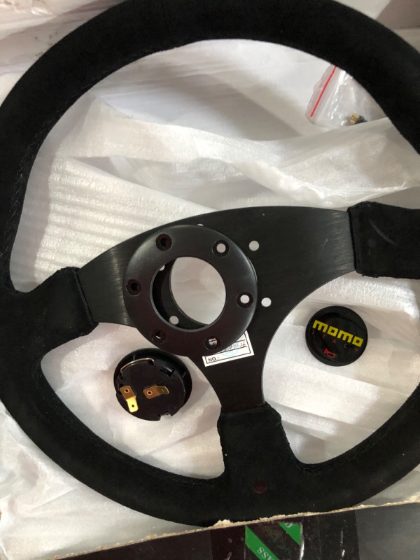 Photo 3 of Steering Wheel 14in/350mm for MOMO Style 6-Bolt Black Suede