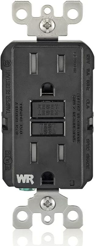 Photo 1 of 2 Self-Test GFCI Outlets, 15 Amp/125 Volt, ETL Listed, Black