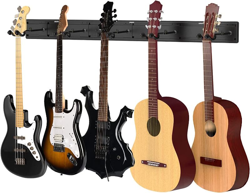Photo 1 of 
LEKATO Guitar Wall Hanger, Aluminum Guitar Wall Mount Hanger with 5 Adjustable Guitar Hangers 
