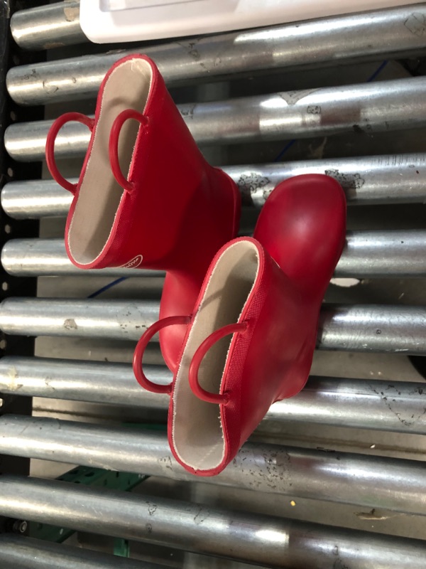 Photo 2 of *Gently Used* KomForme Kids Rain Boots, with Easy-on Handles, Red (Size 1 Big Kid)