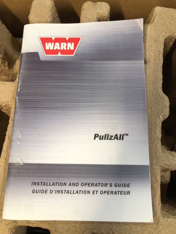 Photo 2 of *Used/Dirty* WARN 885000 PullzAll Corded 120V AC Portable Electric Winch with Steel Cable: 1/2 Ton (1,000 Lb) Pulling Capacity, Red