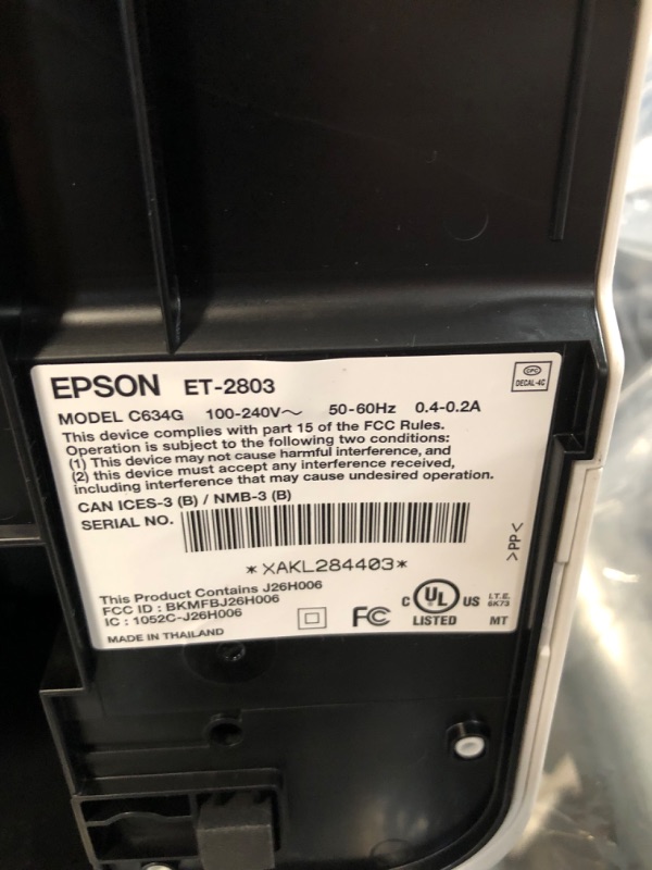 Photo 3 of *See Notes* Epson EcoTank ET-2803 Wireless Color All-in-One Cartridge-Free Supertank Printer with Scan, Copy and AirPrint Support