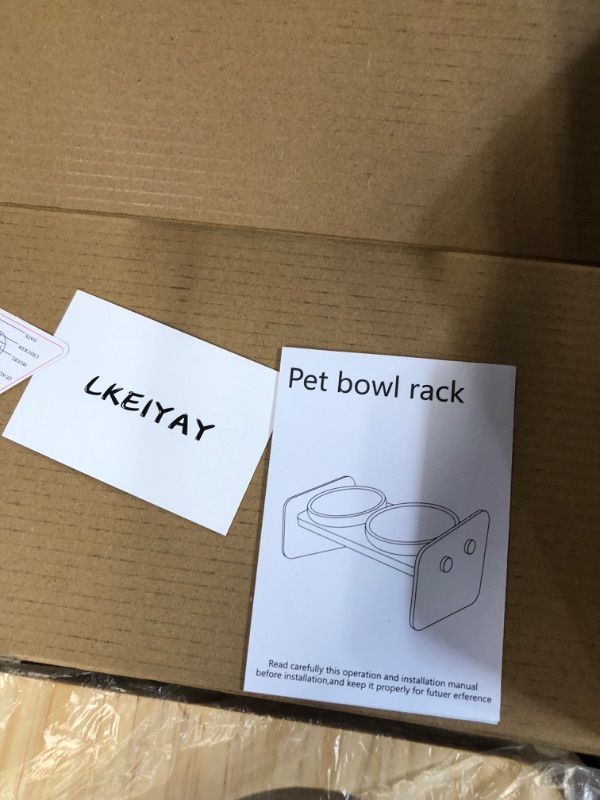 Photo 3 of *Bowls Clear* Lkeiyay Elevated Pet Bowls with Stand (White, Acrylic) 