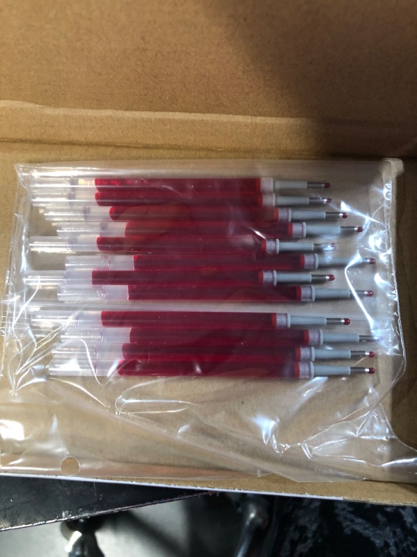 Photo 2 of Amazon basics refill ink for a gel pen .7 mm bullet tip red ink box of 12 (9 Boxes)