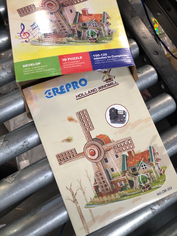 Photo 2 of CREPRO 3D Puzzle for Adults Kids, Holland Windmill 3D