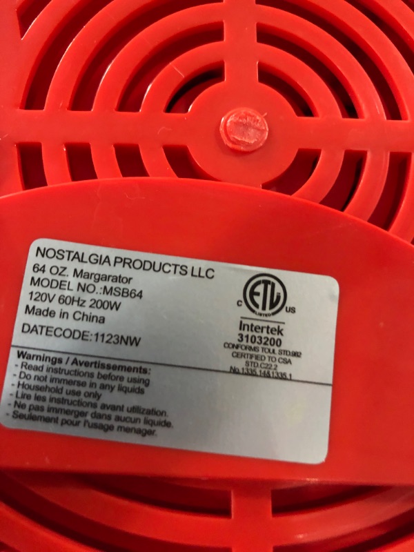 Photo 1 of Nostalgia 64-oz Red Slush Drink Machine