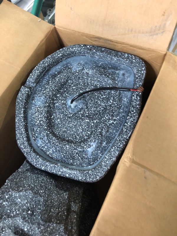 Photo 2 of Theater Solutions 2R8G Outdoor Granite 8" Rock 2 Speaker Set for Deck Pool Spa Yard Garden, Granite Grey 8 in