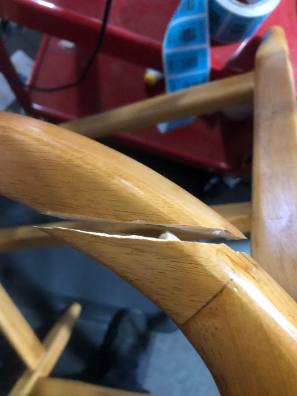 Photo 5 of **FRAME CRACKED, NEEDS REPAIR** Christopher Knight Home Benny Mid-Century Modern Fabric Rocking Chair, Light Grey Tweed / Light Walnut