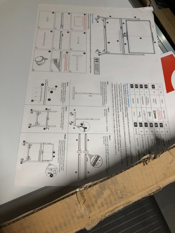 Photo 4 of 72 x 40 Large Dry Erase Board with Stand, Magnetic Rolling Whiteboard on Wheels